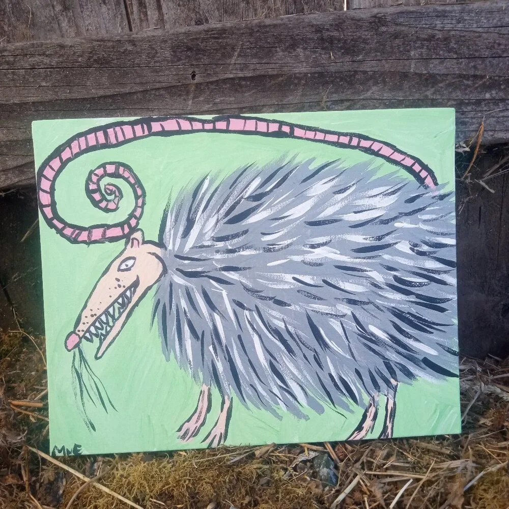 Possum Folk Art Painting - Picture 1 of 13